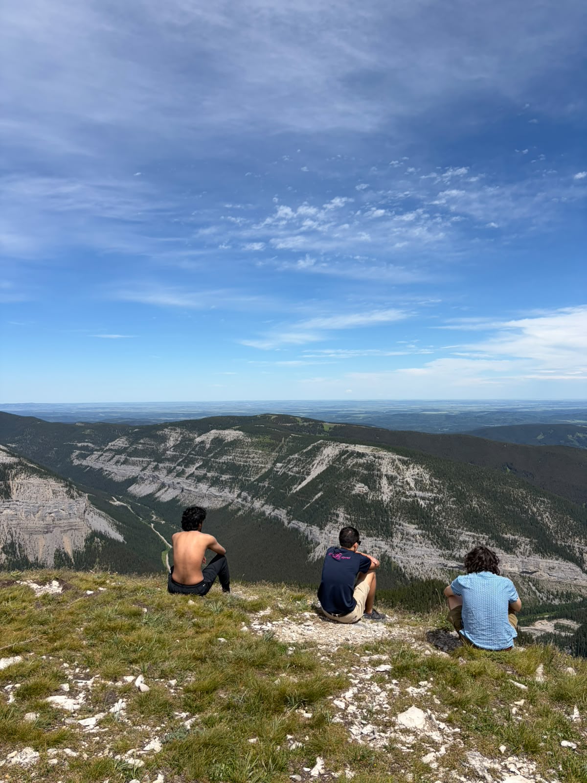 Sitting at a mountain summit