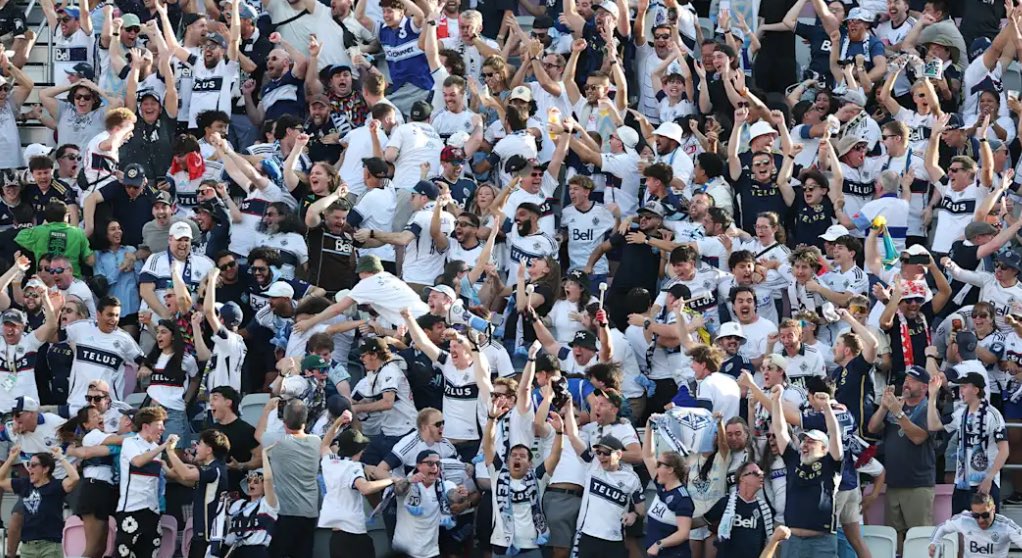 Whitecaps supporters celebrating