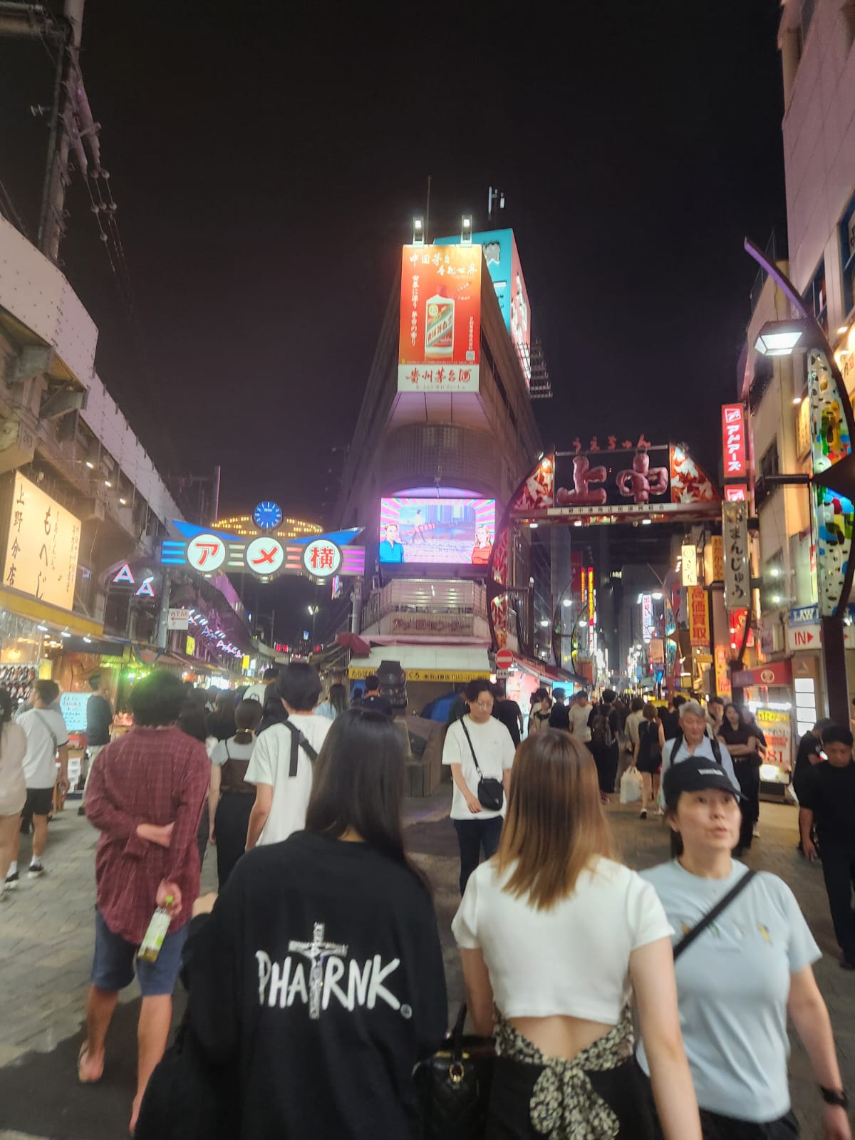 Neon and crowds at Ameyoko market at night