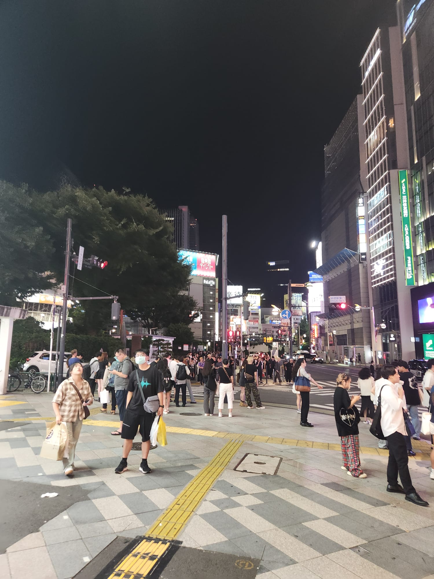 Shinjuku station east exit at night